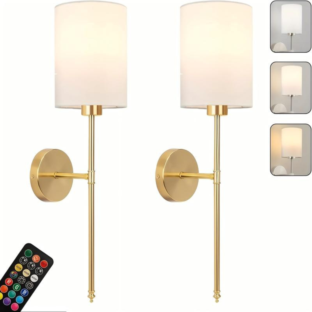 2-Piece Rechargeable Wall Lamp Set