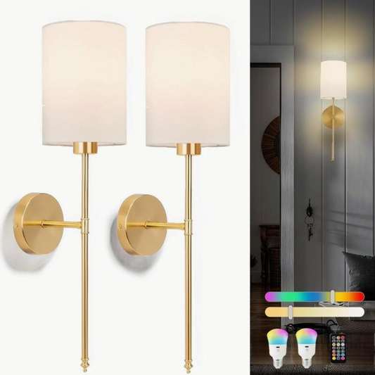 2-Piece Rechargeable Wall Lamp Set