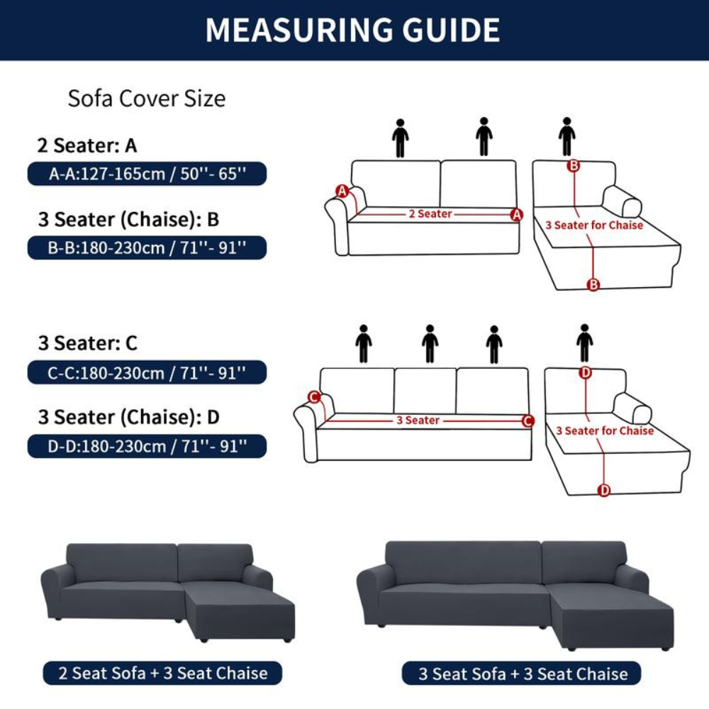 Spandex Non-Slip LShape Sofa Cover