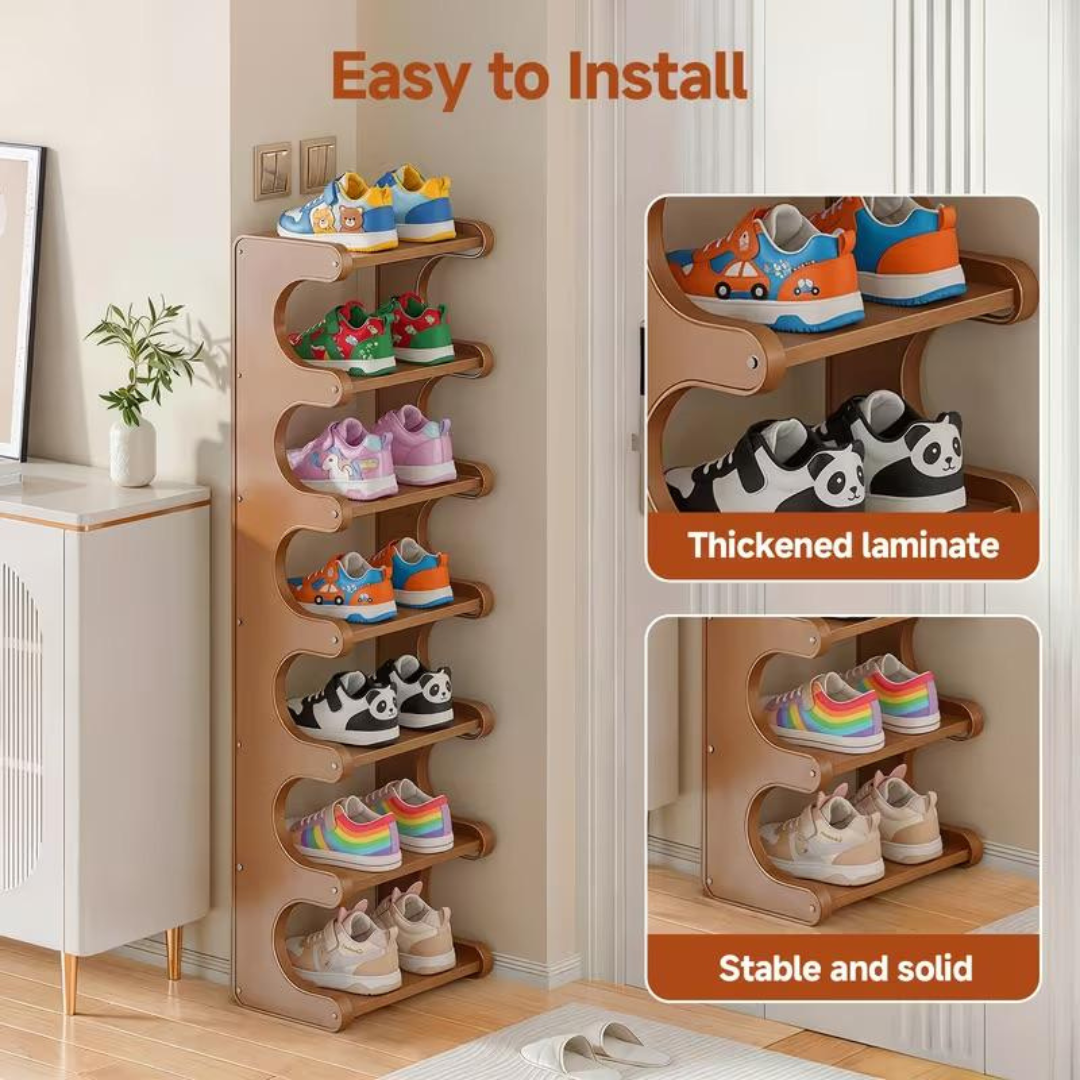 7 Tier Bamboo Shoe Rack