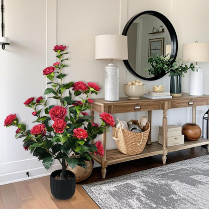 2 Pcs 3-foot Camellia Tree with Decorative Pebbles