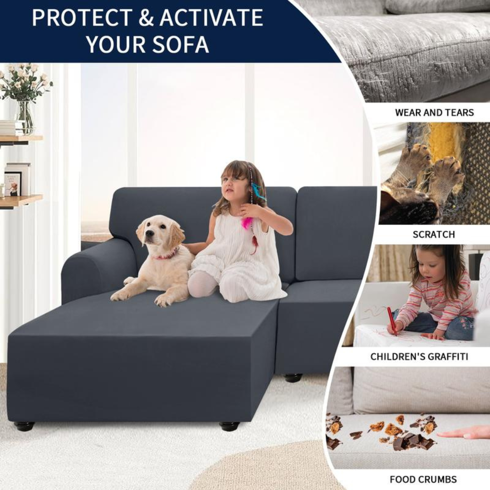 Spandex Non-Slip LShape Sofa Cover