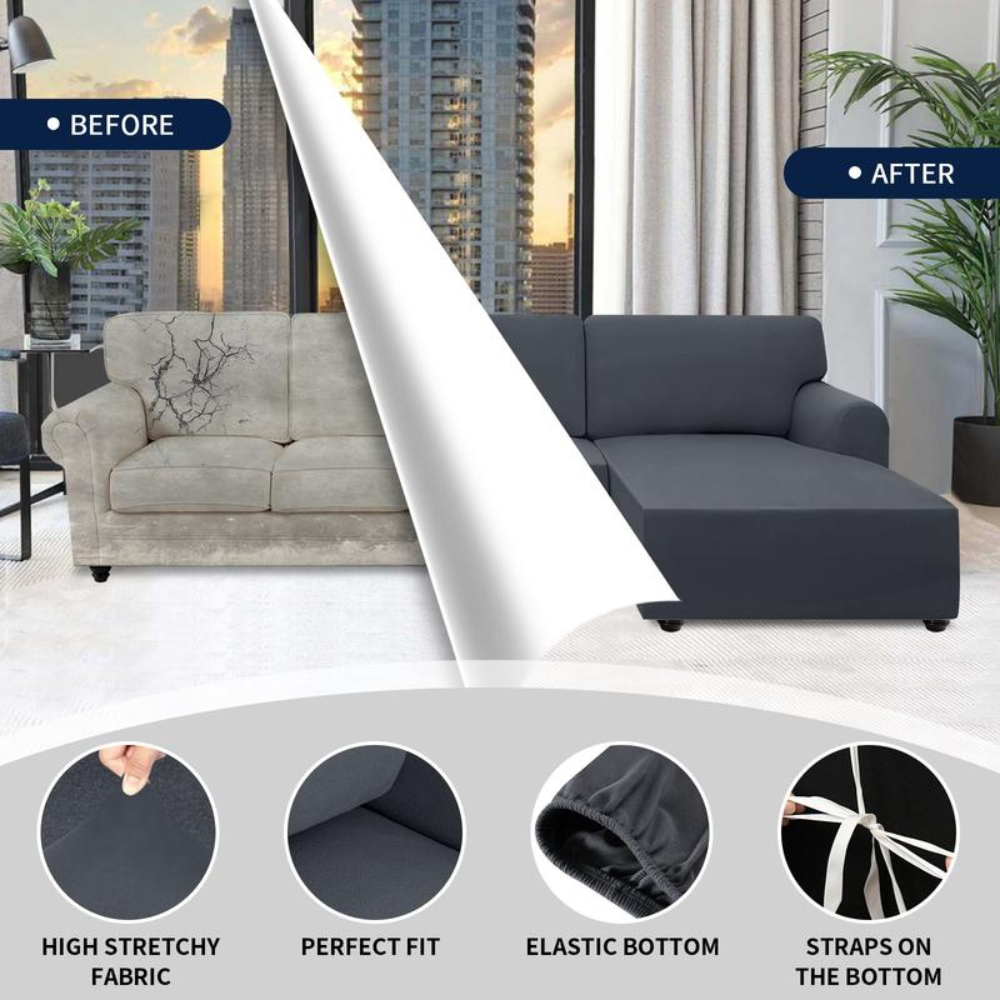 Spandex Non-Slip LShape Sofa Cover