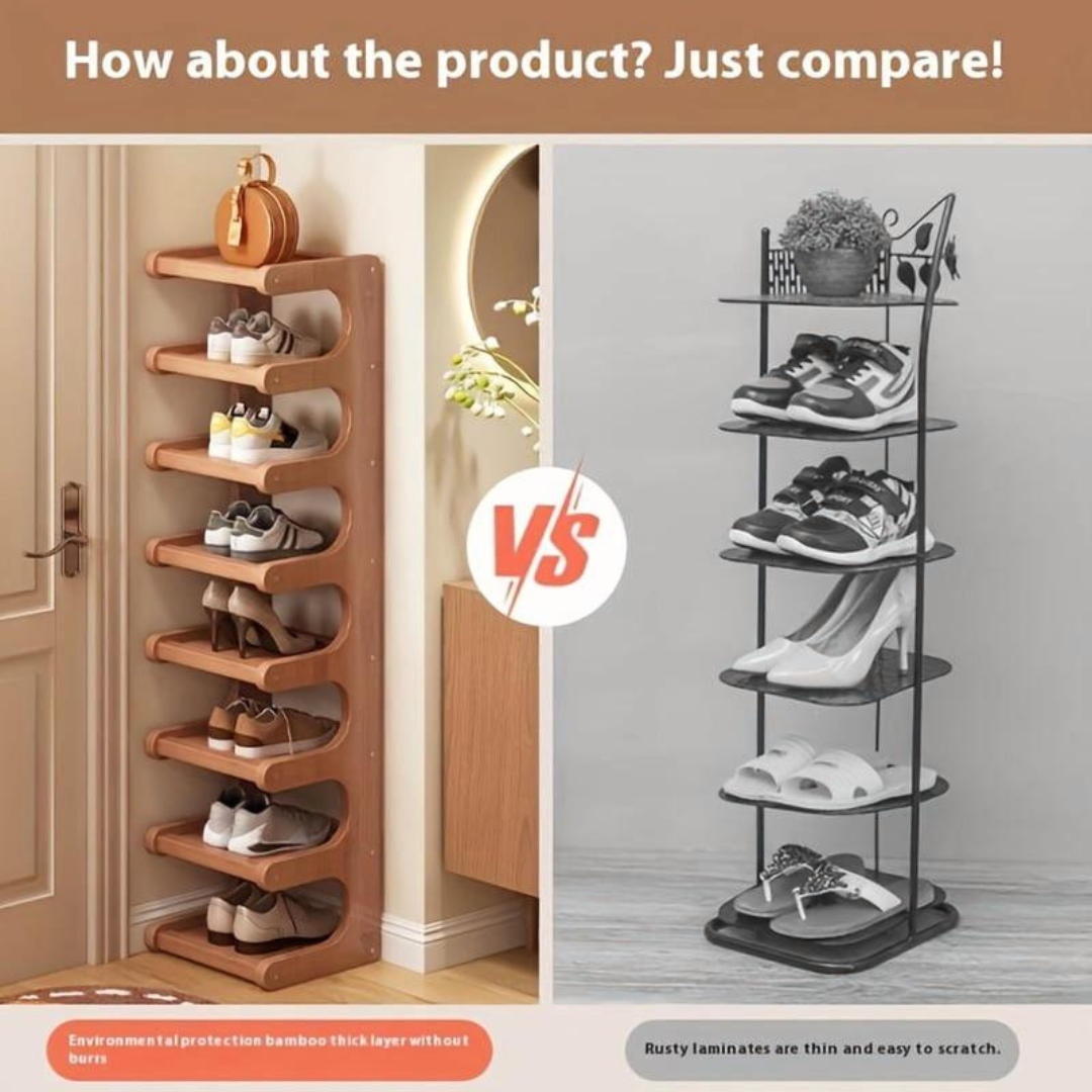 7 Tier Bamboo Shoe Rack