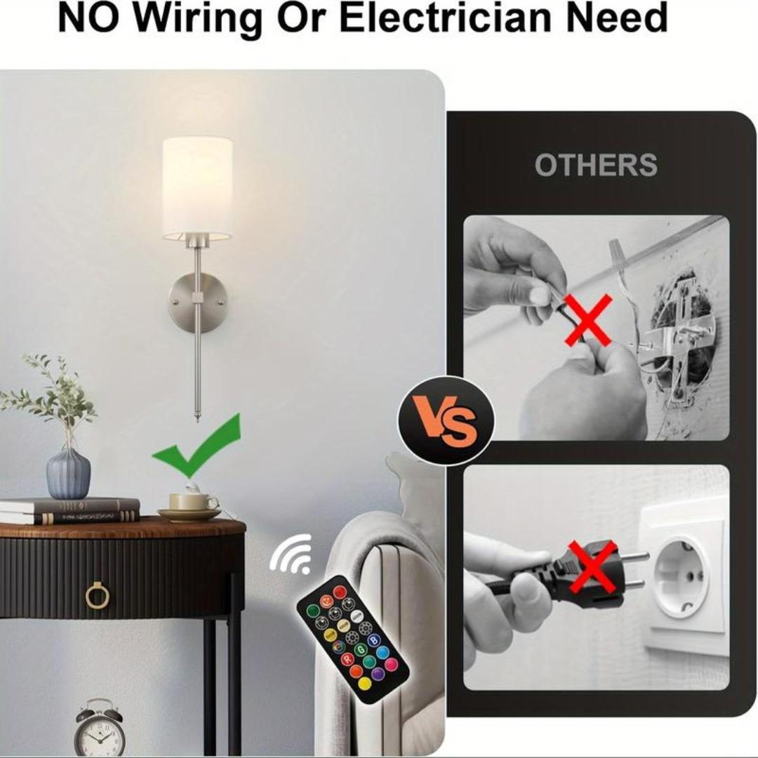 2-Piece Rechargeable Wall Lamp Set