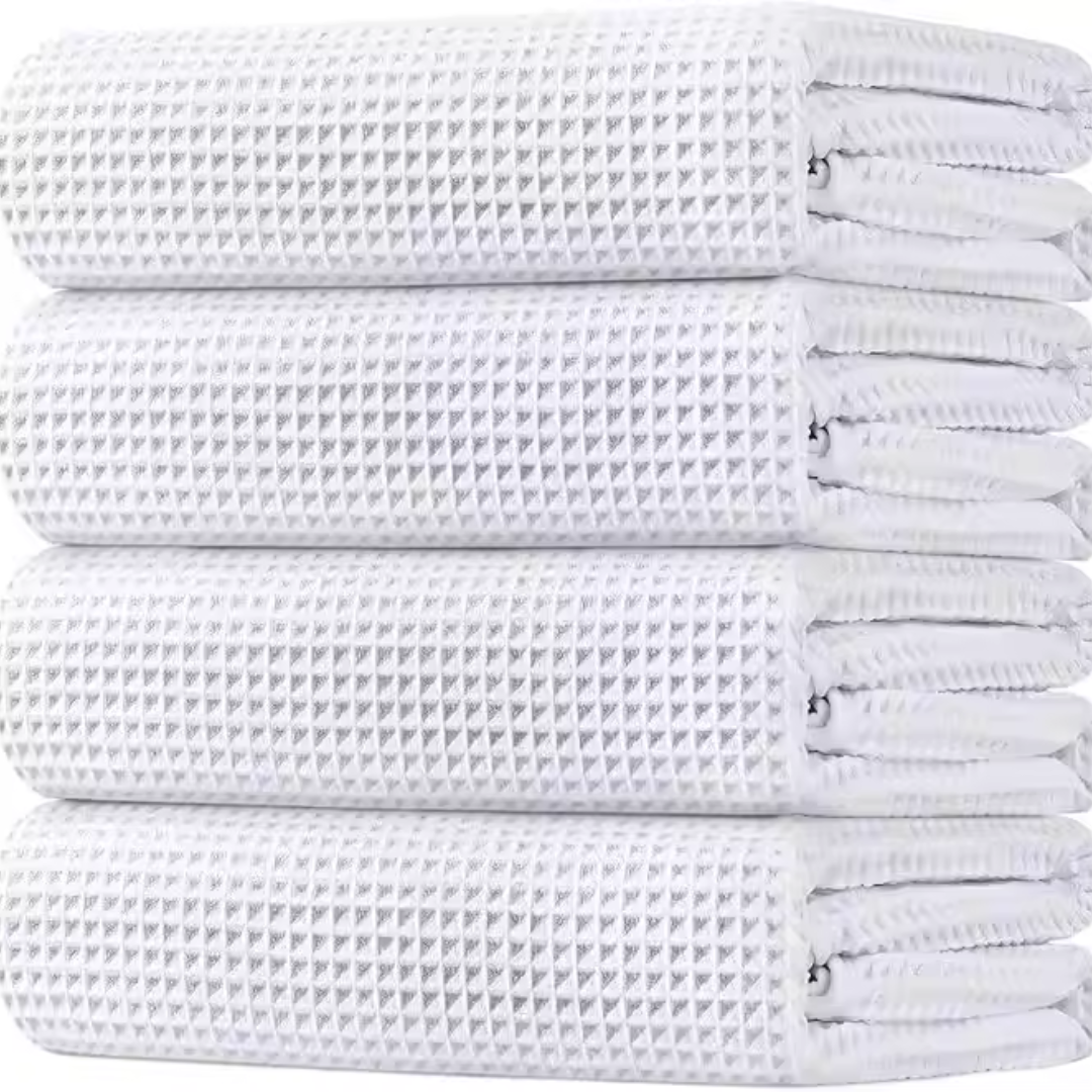 4 Pack Waffle Bath Towels